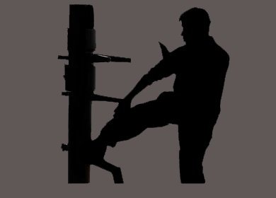 Exercices au mannequin de bois Wing Chun 